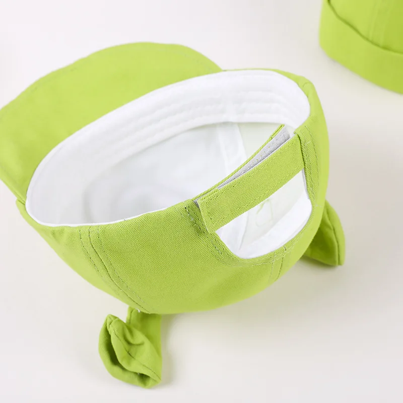 Green Color Baby Baseball Cap Summer Outdoor Infant Toddler Sun Visor Caps Cartoon Ear Boy Girl Bucket Hat Kids Fisherman Hats