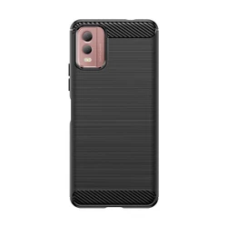 Shock-Resistant Silicone Protective Phone Case with TPU Back Cover for Nokia C12 Plus (Black)