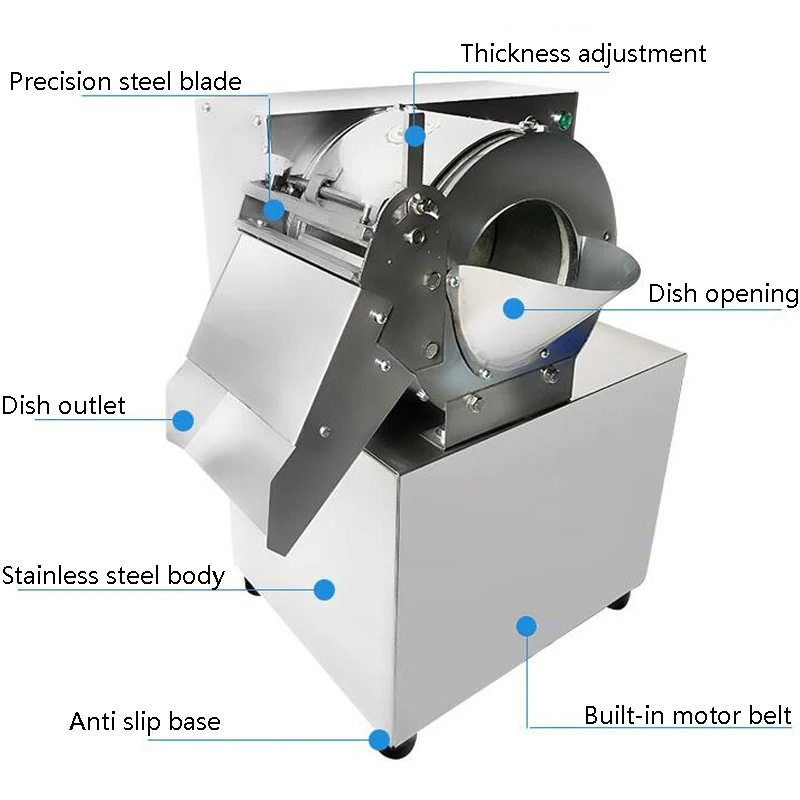 PBOBP Electric Food Slicer 220V Household Desktop Fruit Lamb and Beef Slicers 0-22mm Bread Ham Vegetable Meat Cutting Machine 3