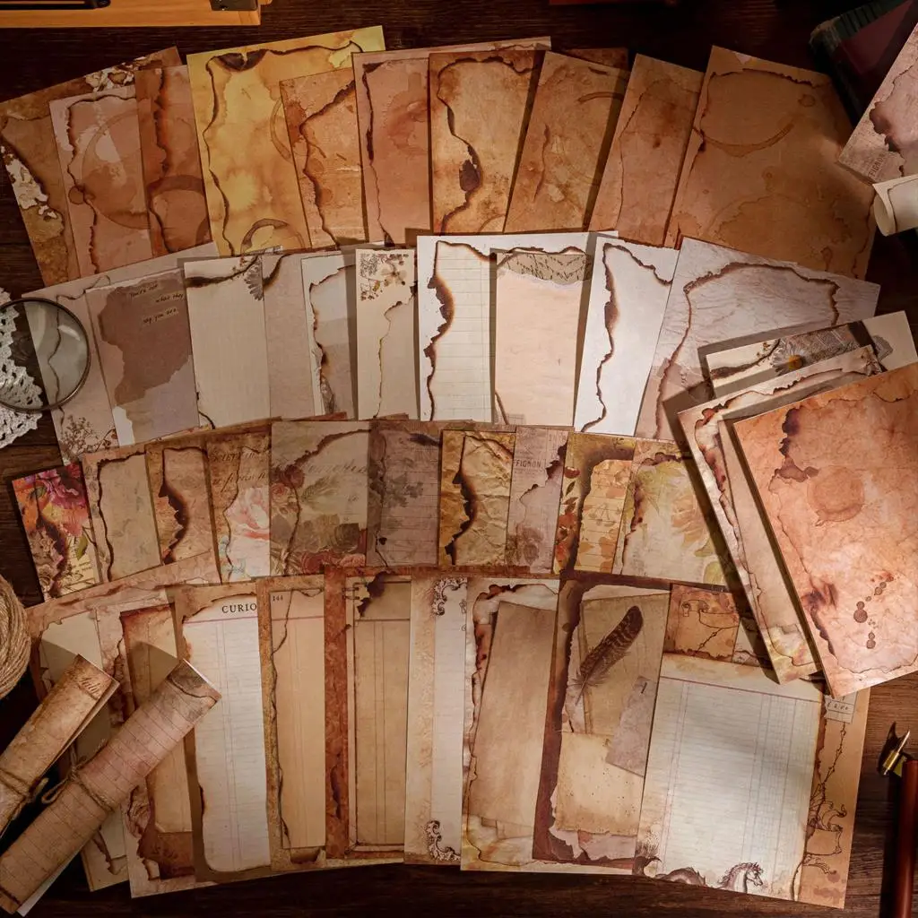 

10sets/lot Memo Pads Material Paper Recitative of the Olden Days Junk Journal Paper diary Scrapbooking Background Paper