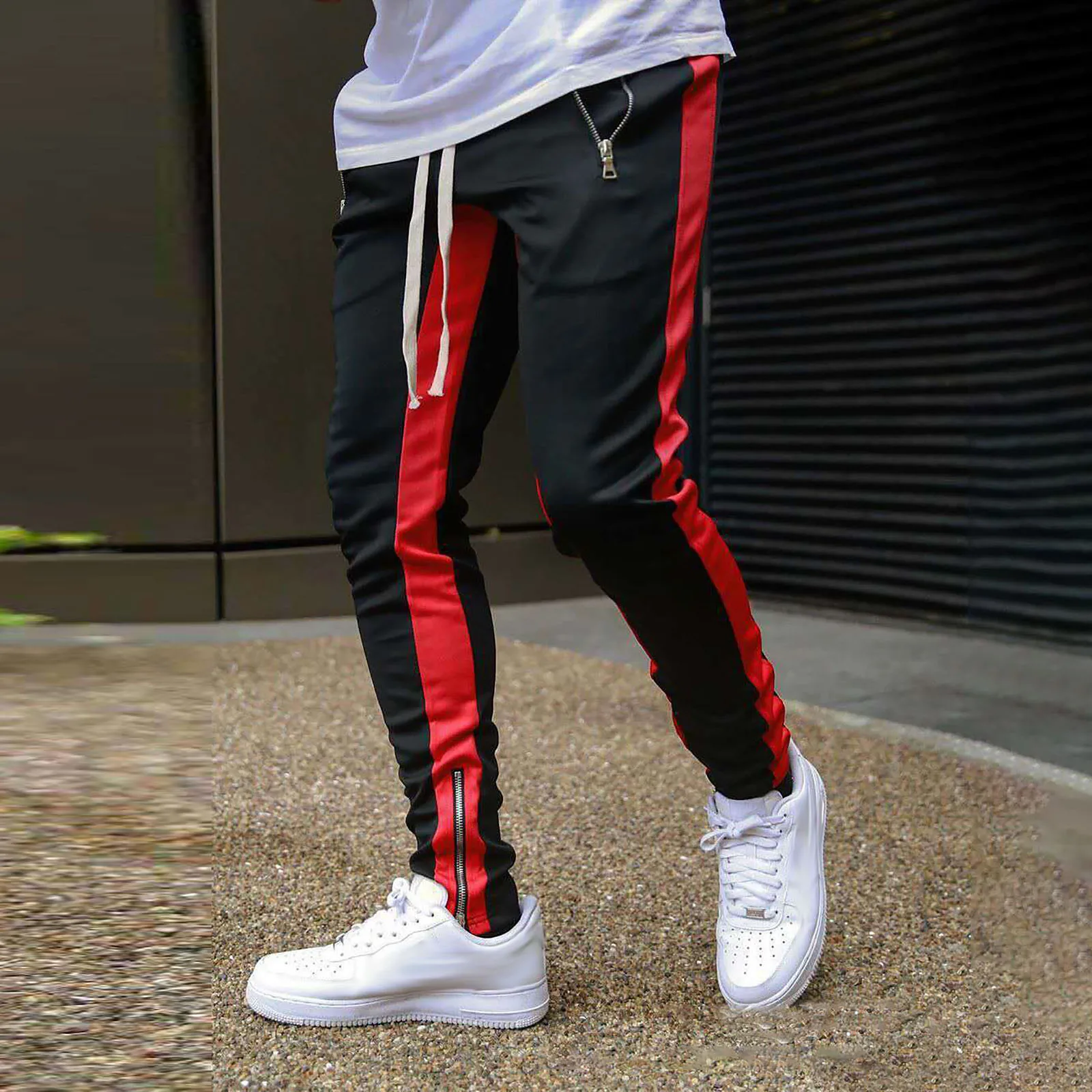 50296-8fc208.jpg Mens Pants Sportswear Jogging Pants Men Fitness Training Sweatpants Striped Gym Sport Pants Men Workout Joggers Running Trousers - Image 1