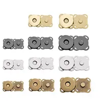 10Sets Square Magnetic Snap Fasteners Clasps Button Handbag Purse Wallet Craft Bags Parts Accessories 11mm 15mm 19mm Pick Colors 1