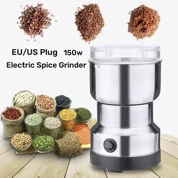 4 Blade Grain Grinder Coffee Kitchen Multifunctional Chopping Home Electric Coffee Grinder Nut Bean Flavor Blender Gifts US EU 1