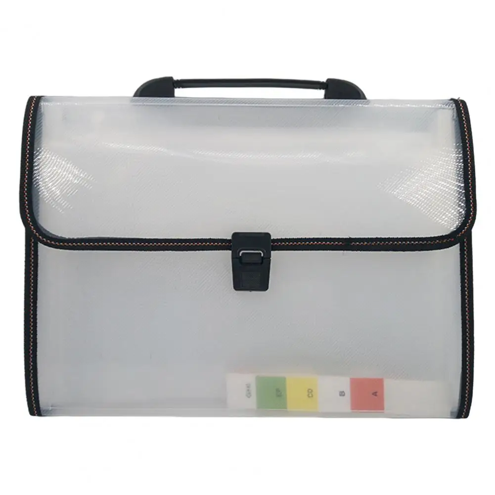 A4 File Folder Multi-layers 13 Pockets Buckle Handle Paper Document File Organizer Bag School