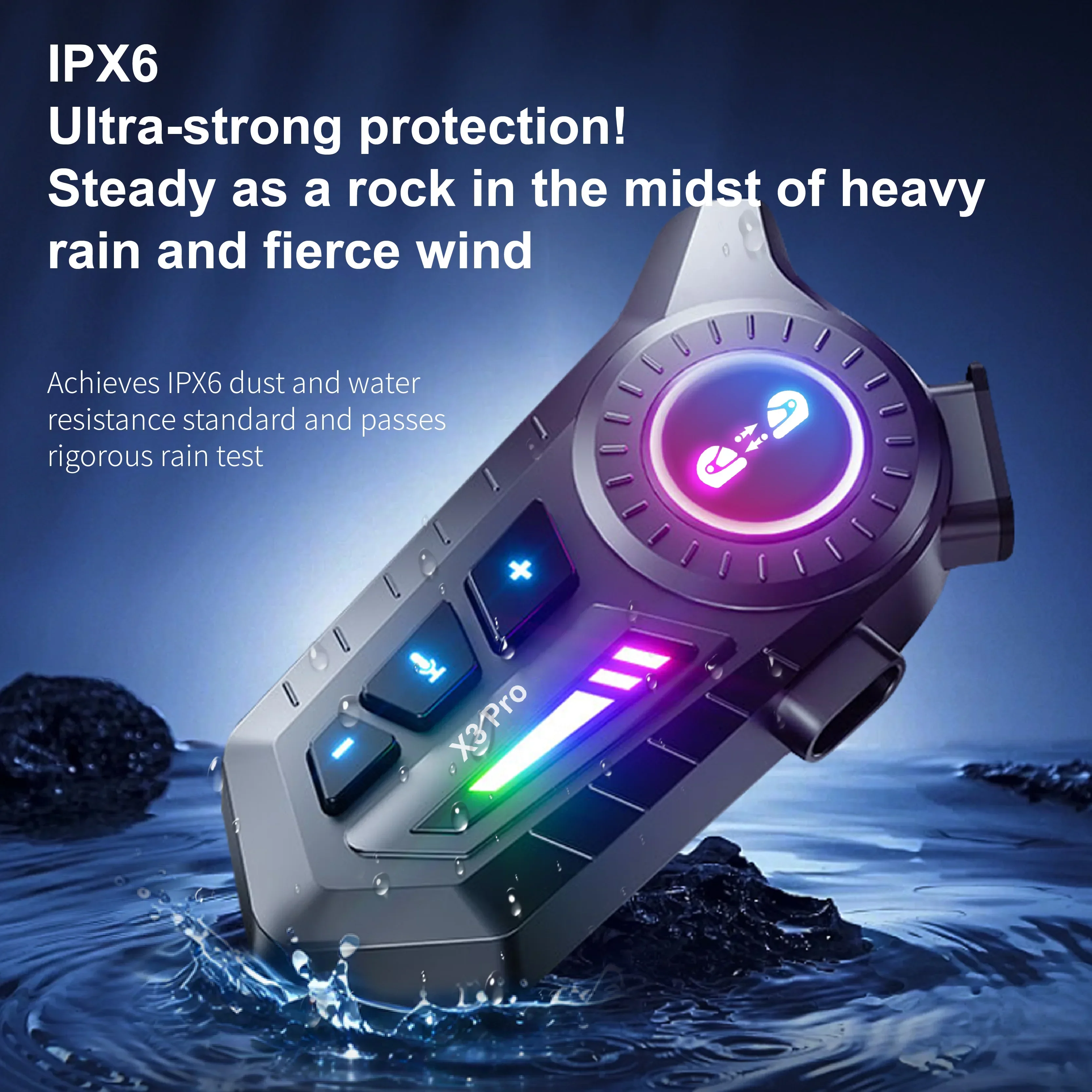 Motorcycle Bluetooth Headset Intercom Waterproof