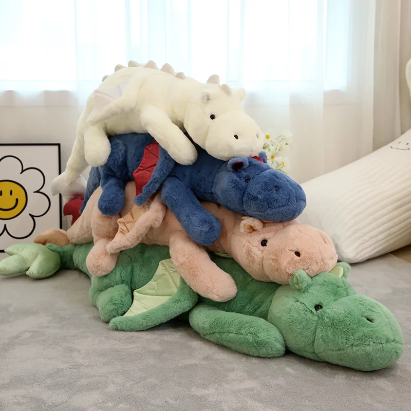 

New Styles Crouching Posture Dinosaur Doll Plush Girl Sofa Throw Pillow Long Strip Pillow Sleeping Toy Children's Birthday Gift
