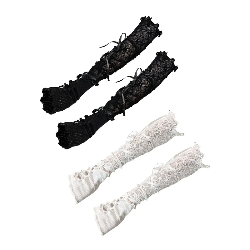 Bridal Lace Gloves Sleeves For Wedding Party White Accessories Fingerless Gloves For Summer Driving bridal lace gloves