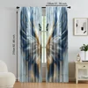 2pc,  Party Window Curtains Abstract Blue Feather Polyester,Without Electricity Birthday Party Perfect for Office decoration 5