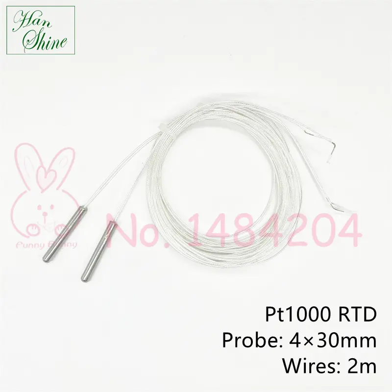 2 PCS PT1000 Probe 3mm*10mm Platinum Resistance RTD Sensor 2 Meter Two Wires FEP Cable Temperature Detector Max. 200 °C image 6