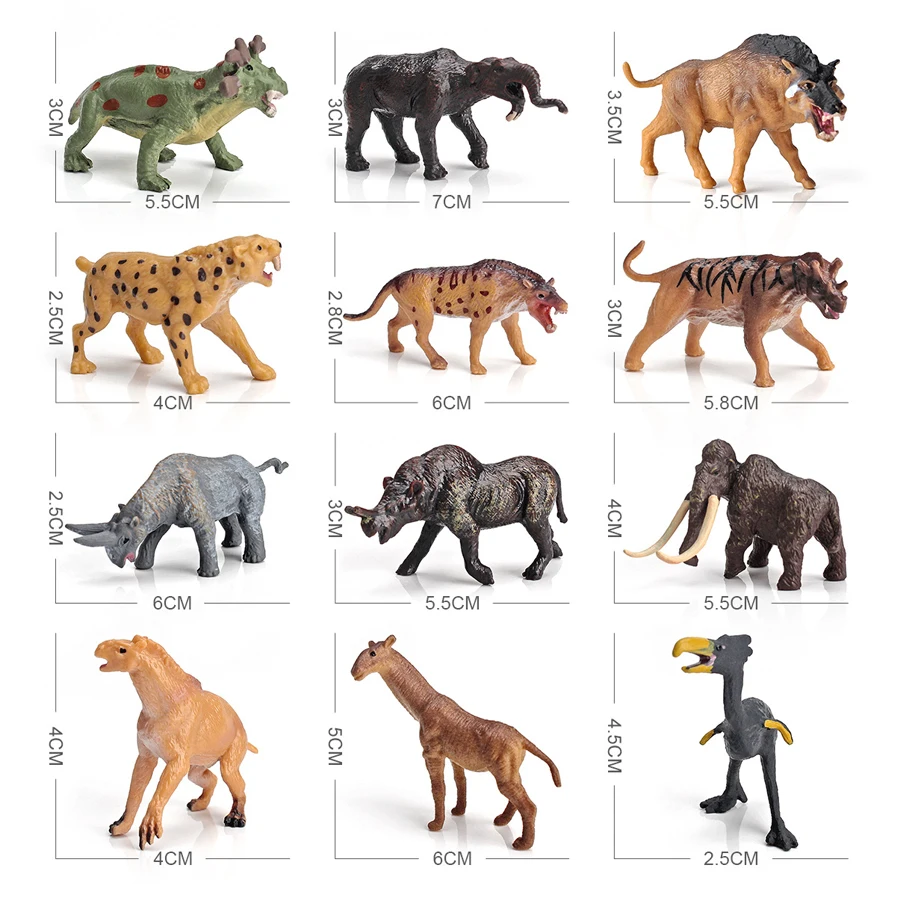 Realistisches prähistorisches Tier Smilodon Mammuthus Lisowicia Wolliges Nashorn Mammut Figur Savage Modell Figur Lernspielzeug – Detail 1