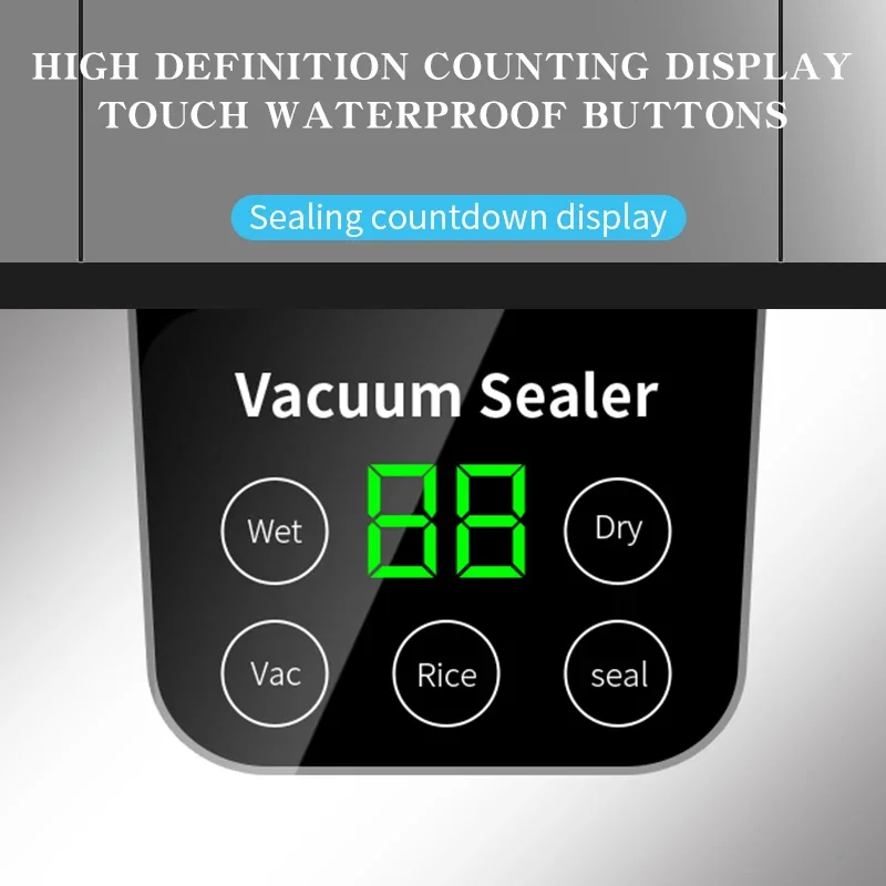 Electric Food Vacuum Sealer Dry/Wet food vacuum packaging machine Kitchen Food Storage Seal Smart Touch Key Detachable Clean