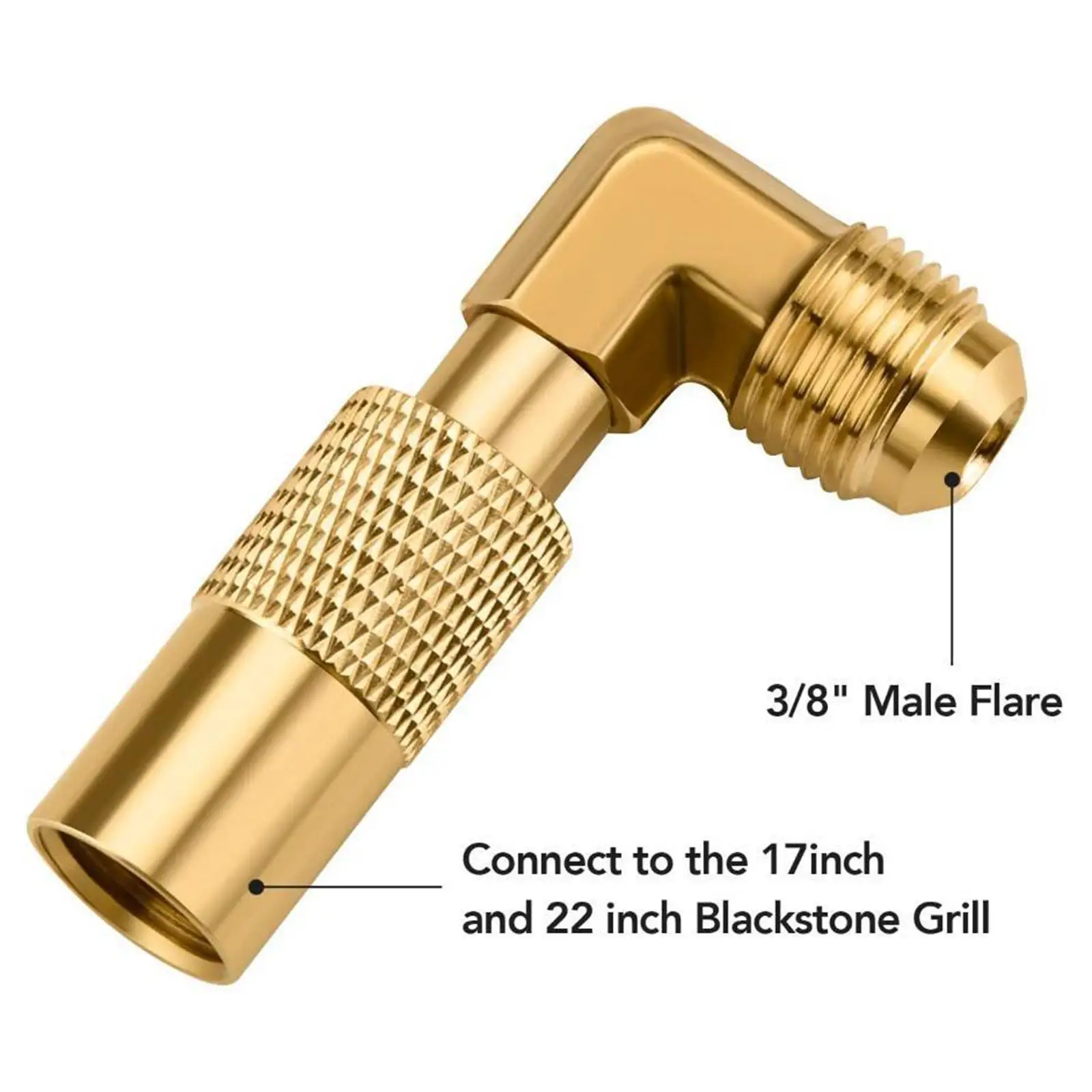Propane Elbow Fitting Conversion Fitting Propane Gas BBQ 3/8" for Tabletop Grill 17 inch and 22 inch Adapter Replace