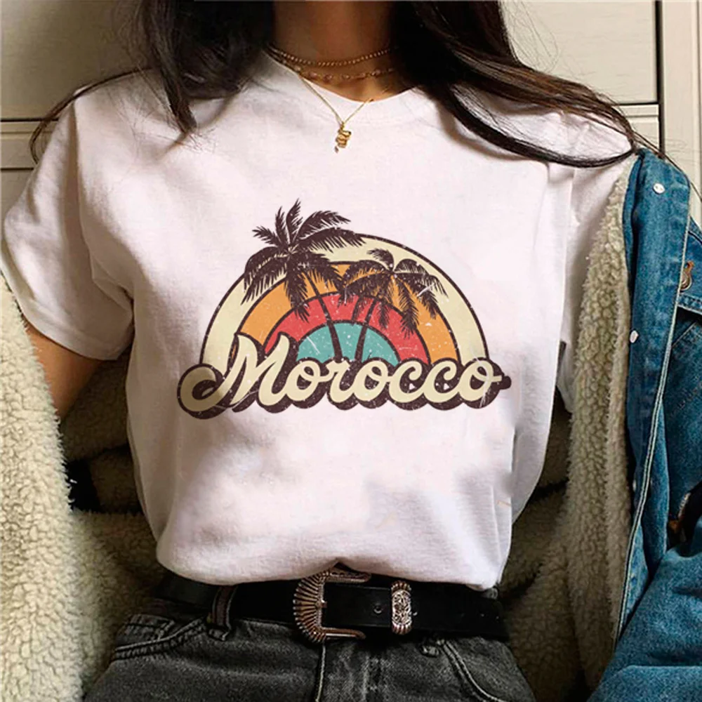 

maroc morocco top women streetwear graphic manga Tee girl anime clothing