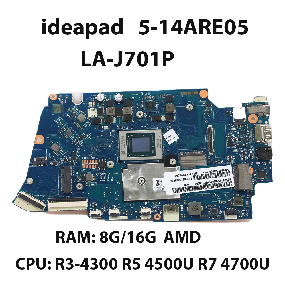 Материнская плата для ноутбука Lenovo Ideapad, 5-14 дюймов, фотоэлемент ЦП: фотоэлемент, 8/16 ГБ, 5B21A98866, 5B21A12480, 5B21A98893