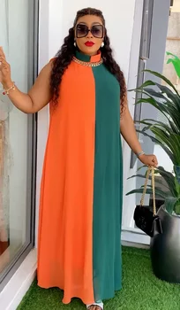 2024 Sleeveless Elegant African Dresses for Women 2024 New Fashion Africa Chiffon Long Maxi Dress Casual Loose Solid Beach Dress 1 2024 Sleeveless Elegant African Dresses for Women 2024 New Fashion Africa Chiffon Long Maxi Dress Casual Loose Solid Beach Dress 1