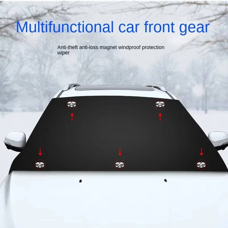 Parasole Estivo per Auto, Copertura Parziale per Parabrezza Anteriore, Protezione Solare, Isolamento Termico, Scudo Anti-Neve e Anti-Gelo - immagine 2