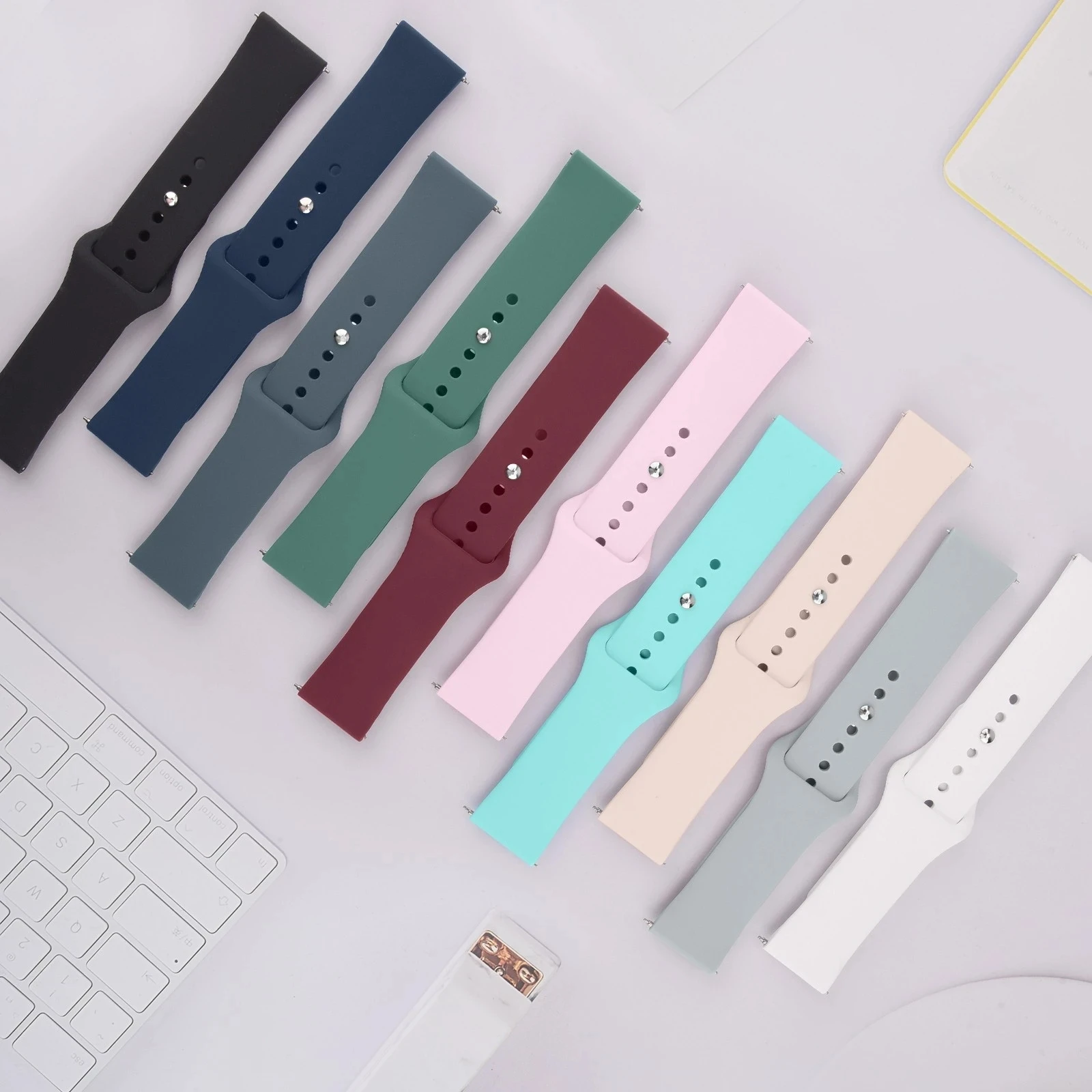 Versatile Silicone Sports Strap for Smartwatches - Multiple Sizes Available