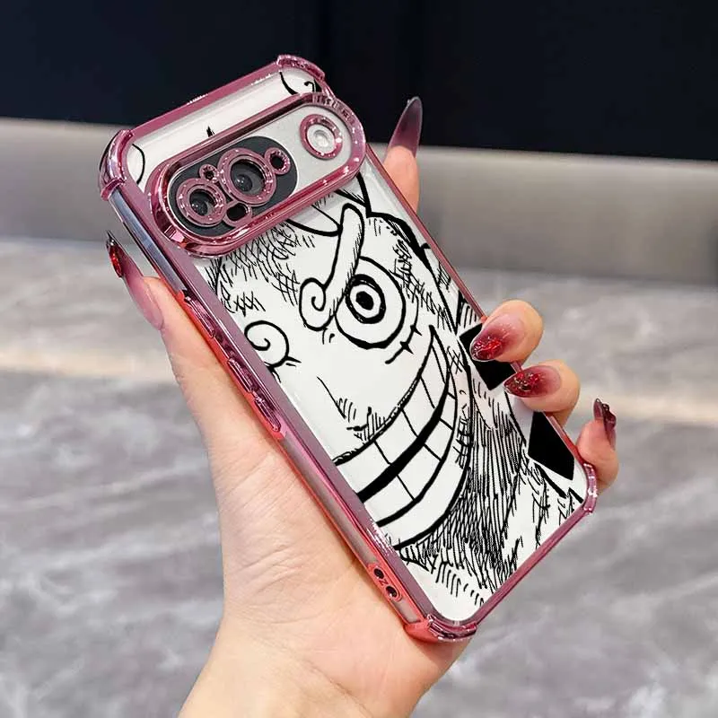 Plating Drop-Proof Transparent Soft Anime Phone Case