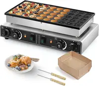 Mini Dutch Pancake Maker 50PCS, Commercial Non-stick Pancake Baker Machine 50-300℃ Temp and 0-5 Time Control Electric Muffin Mak 1