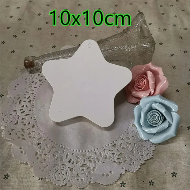 100PCS 흰 종이 350gsm 태그 DIY 빈 골판지 수제 파티 생일 웨딩 크리스마스 트리 선물 꽃 빵 레이블 태그