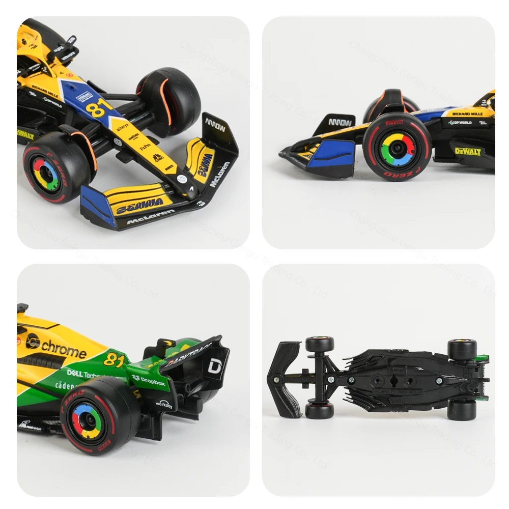 Bburago 1:43 2024 Mclaren MCL38 Miami Monaco F1 Formula Car Die Cast Vehicles Collectible Model Racing Toys 6