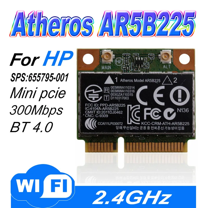 Ar5B225 Wifi Half Mini Pci-E Card Wireless Bluetooth 4.0 Supera 6230 6235 300M Wifi + 4.0Bt