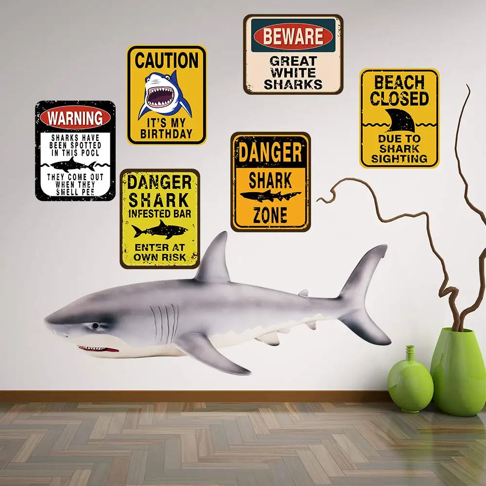 Shark Zone Decorazioni Per Feste 6 Pezzi Cartelli Divertenti Per Decorazioni Da Parete Per Bambini Compleanno Baby Shower Party Ocean Shark Forniture 