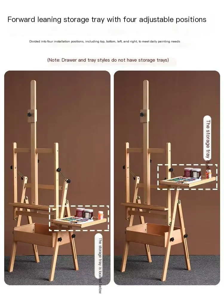 Easel Drawing Board Art Student Specific Drawer Style Oil Painting Stand Bracket Style Sketching Stand Beech Wood Foldable