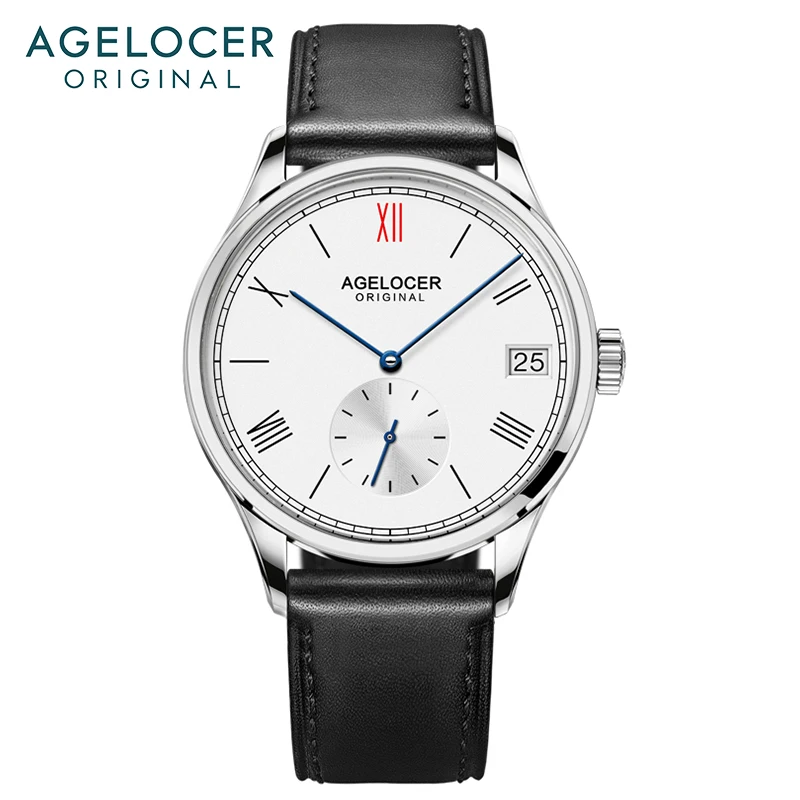 AGELOCER Original Budapest Watch Men's Vogue Formal Big Calendar Automatic Mechanical Watch Birthday Gift for Men