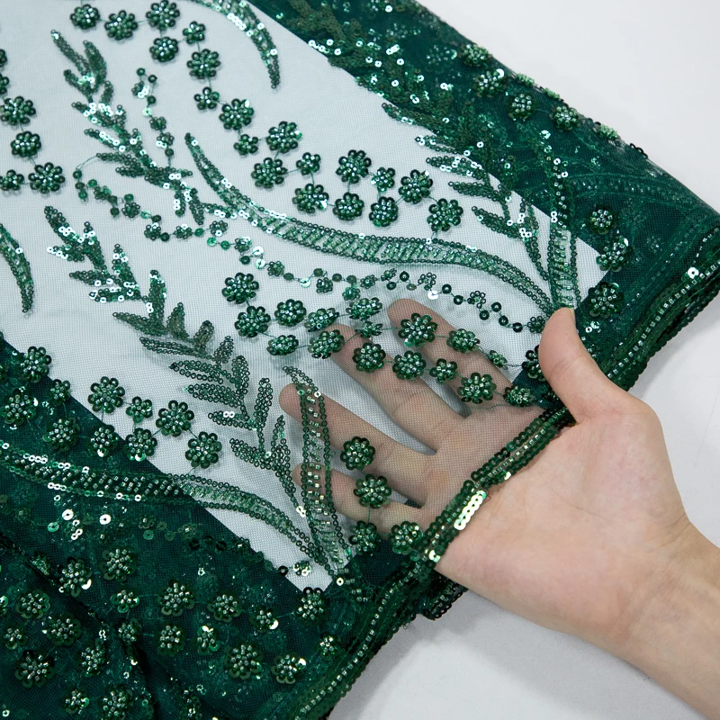 SJD LACE French Mesh Bridal Lace Fabric Beads African Sequins Lace 2025 Hot Sale Nigerian Beads For Women Wedding Dress Sew 3803 SJD LACE French Mesh Bridal Lace Fabric Beads African Sequins Lace 2025 Hot Sale Nigerian Beads For Women Wedding Dress Sew 3803