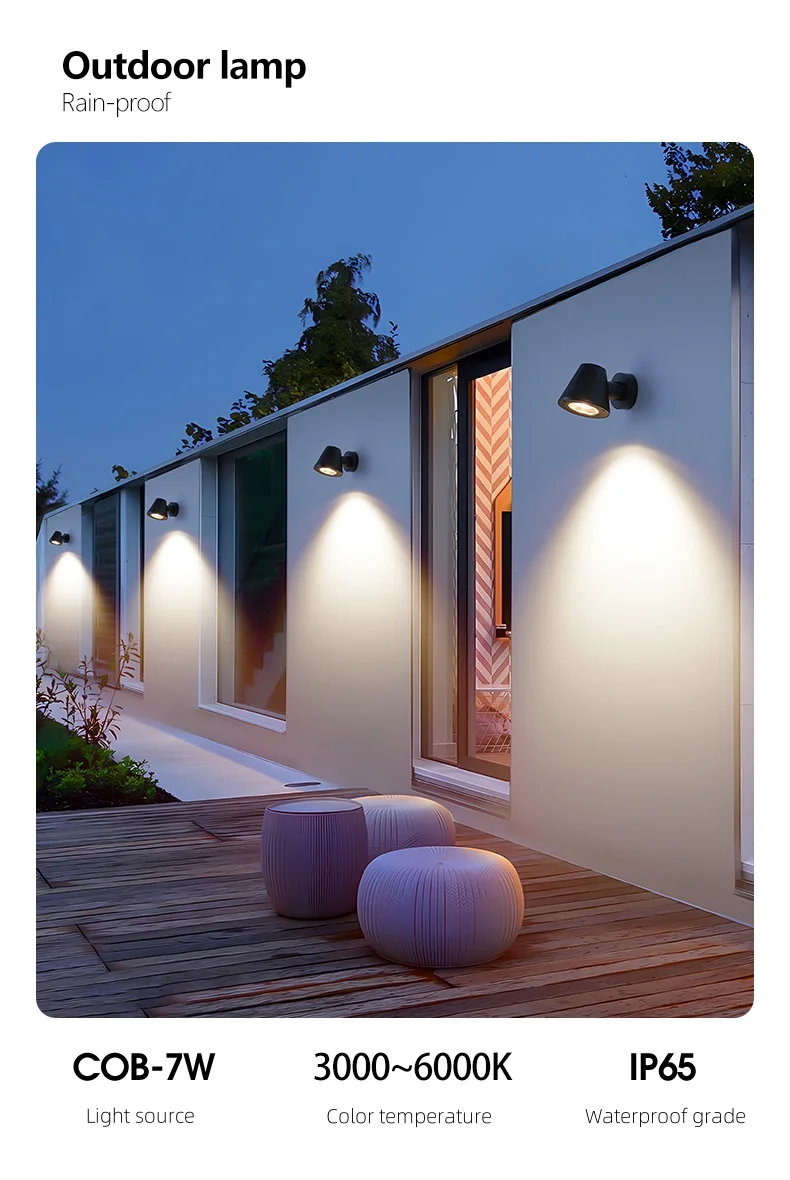Description Picture 3 of itemOutdoor waterproof LED wall lamp spotlight IP65 villa garden balcony door wall spotlight indoor and outdoor lighting