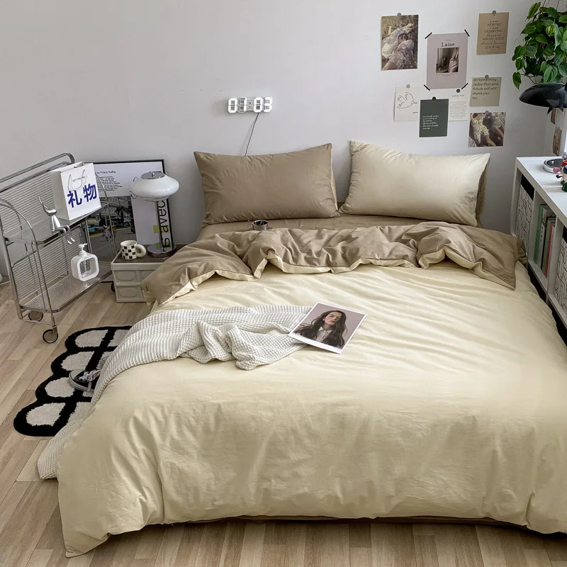Bedding Set King Queen Size Twin Full AB Double-sided Design Single Double Bed Duvet Cover Set