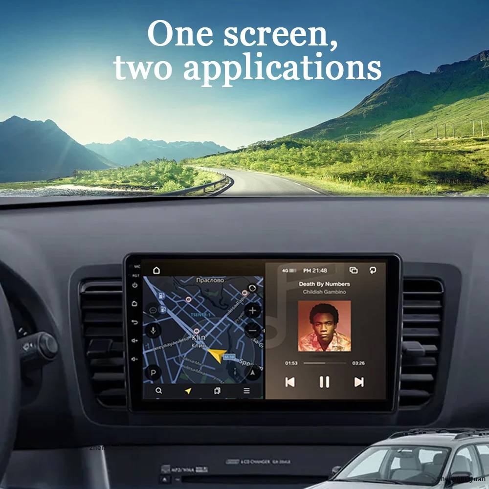 Car Multimedia Player QLED Android 14 For Subaru Outback 3 Legacy 4 2004-2009 Radio GPS DVD 2Din