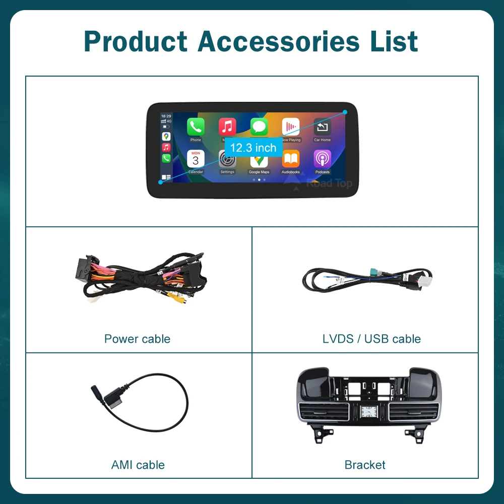 Pantalla táctil IPS Linux multimedia inalámbrica CarPlay Android Auto NTG4.5 de 12.3' para Mercedes-Benz ML GL W166 X166 2012-2015 6