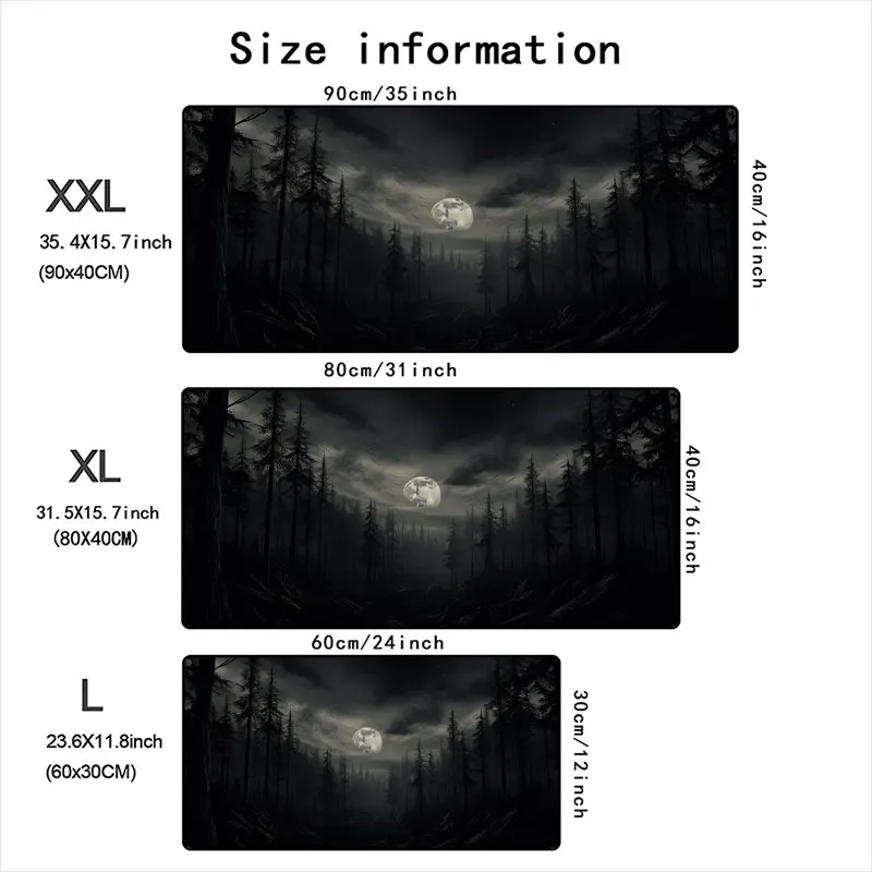 Enchanted Forest Gaming Mouse Pad – Non-Slip Rubber Base, Washable Desk Accessory for Home & Office Decor (35x60)