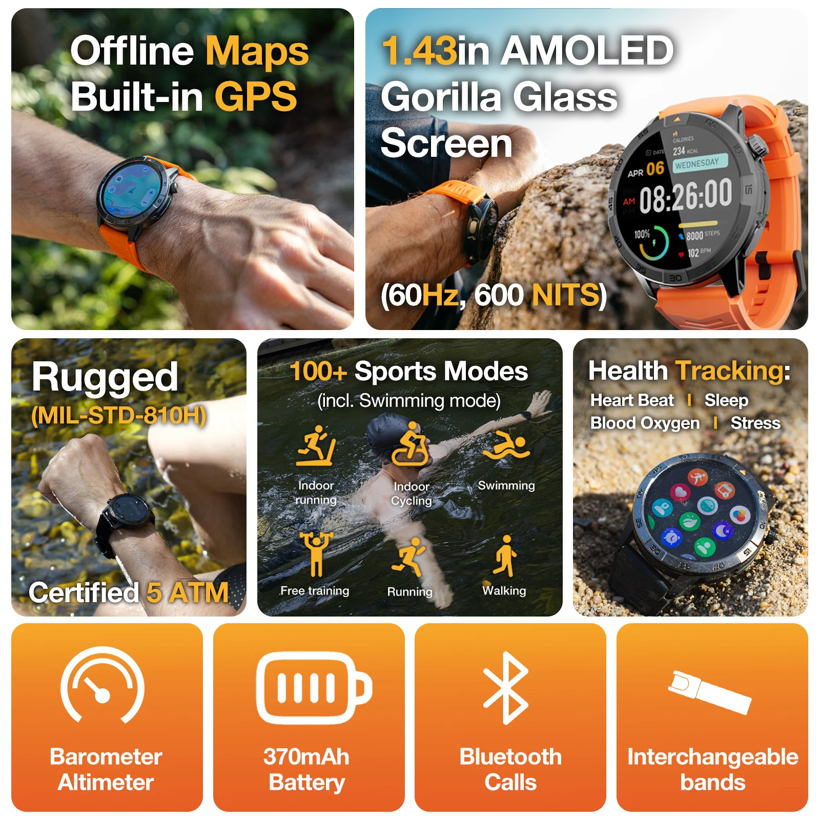 Smartwatch AGM legion pro GPS Smart Watch Men Rugged