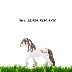 Wild Animal Horses Collectible Figurines - Appaloosa, Quarter, Arabian Horse Toys (Horse With Flowers A)
