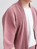 Miyake Pleated Men Cardigan Blazer Pink Sets Korean Homme Fashion Designer Jacket Suits 3