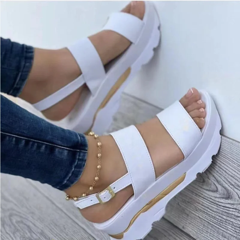 

Women's Platform Sandals 2023 Fashion Wedge Buckle Straps Street Summer Beach Sandals Women Casual High-heeled Sandals De Mujer