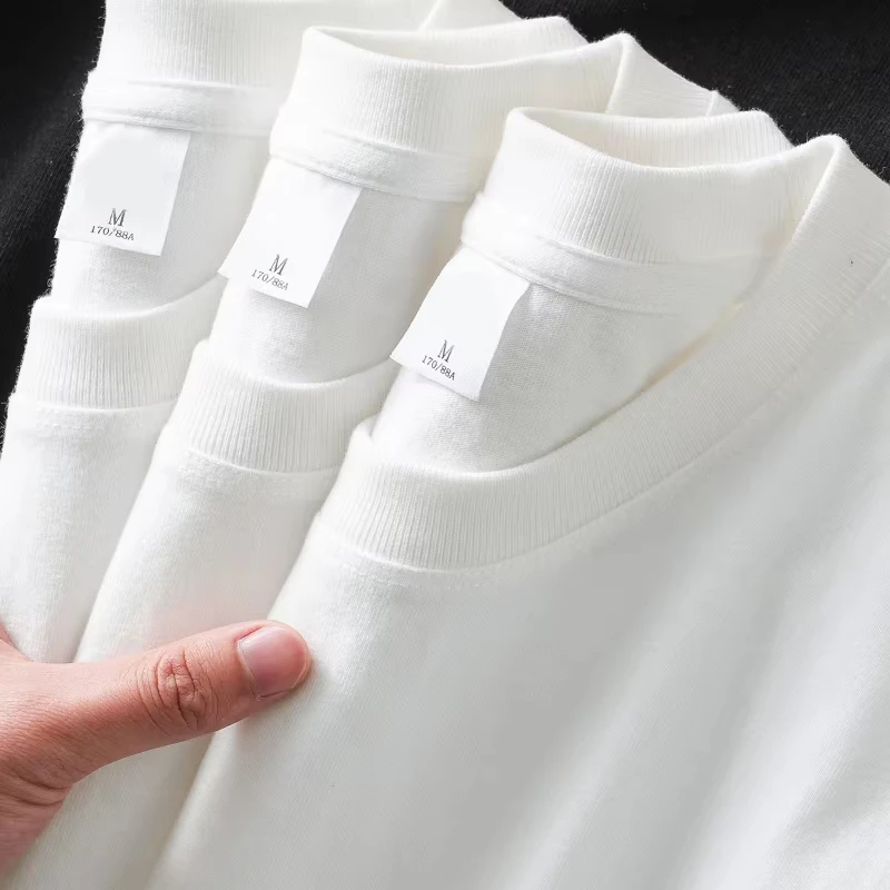 280g Schweres Baumwoll-Kurzarm-T-Shirt für Herren, Neues Sommer-Freizeit-T-Shirt für Männer und Frauen