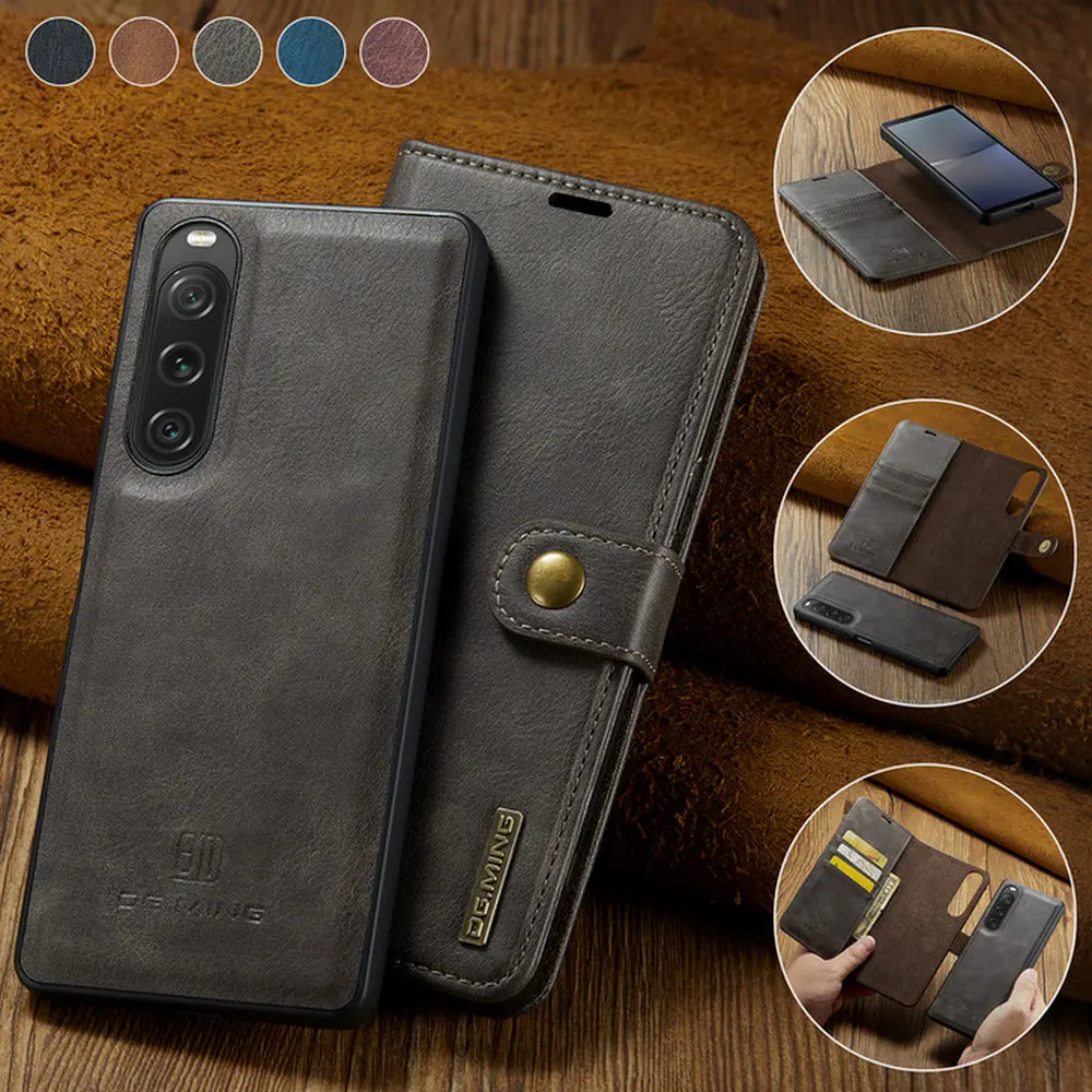 

For Sony Xpera 10 1 V 2023 Luxury Case 2IN1 Detachable Magnetic Leather Wallet Etui For Xperia 1 v 1v 10 v 10v Flip Cover Funda