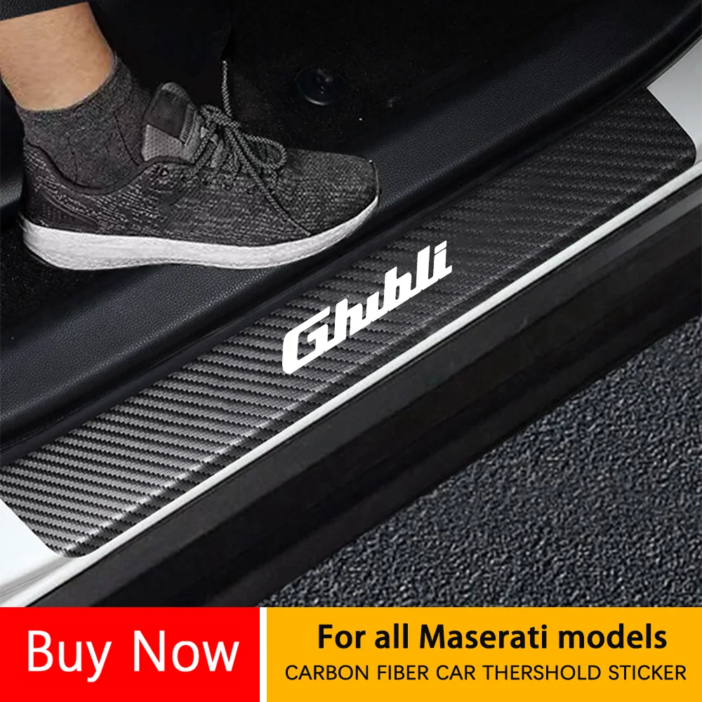 Pedale Scuff In Fibra Di Carbonio Car Door Soglia Plate Sticker Per Maserati Ghibli Gransport Quattropor Granturismo Levante Mc12 Mc20