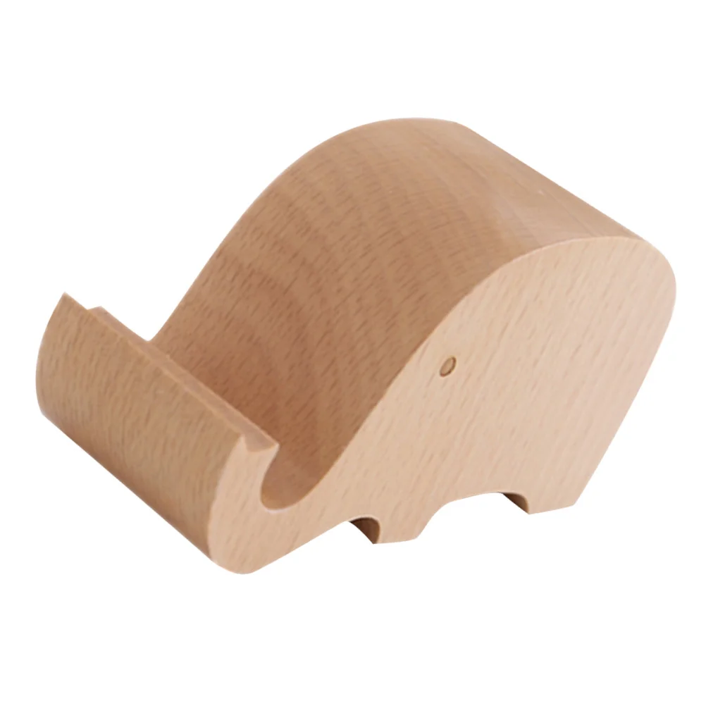 

Wooden Elephant Shape Phone Holder Decorative Desktop Cell Phone Stand Portable Holder