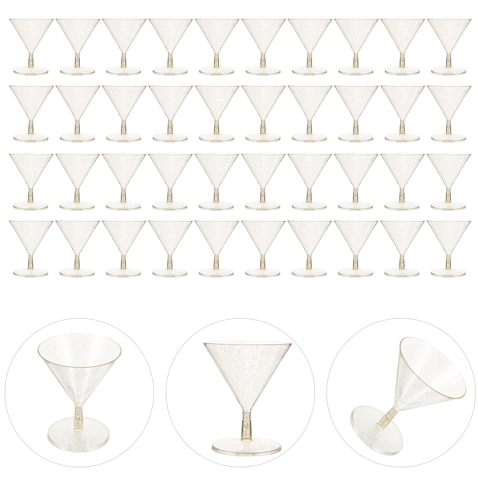 

20Pcs Plastic Goblets Glitter Cups Party Cocktail Cups Transparent Cups