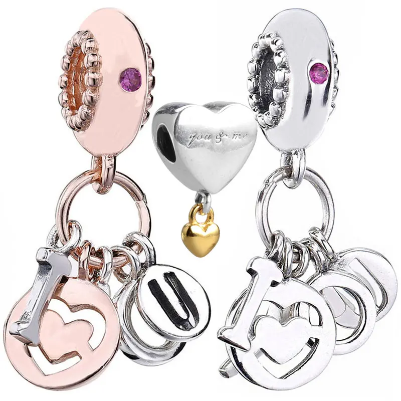 

Кулон «Я тебя люблю» из серебра 925 пробы с надписью «You & Me»