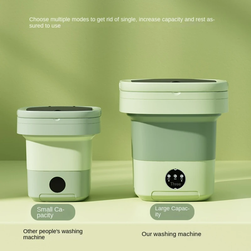 6L/11L Portable Folding Washing Machine Big Capacity With Spin Dryer Bucket for Clothes Travel Home Underwear Socks Mini Washer 5