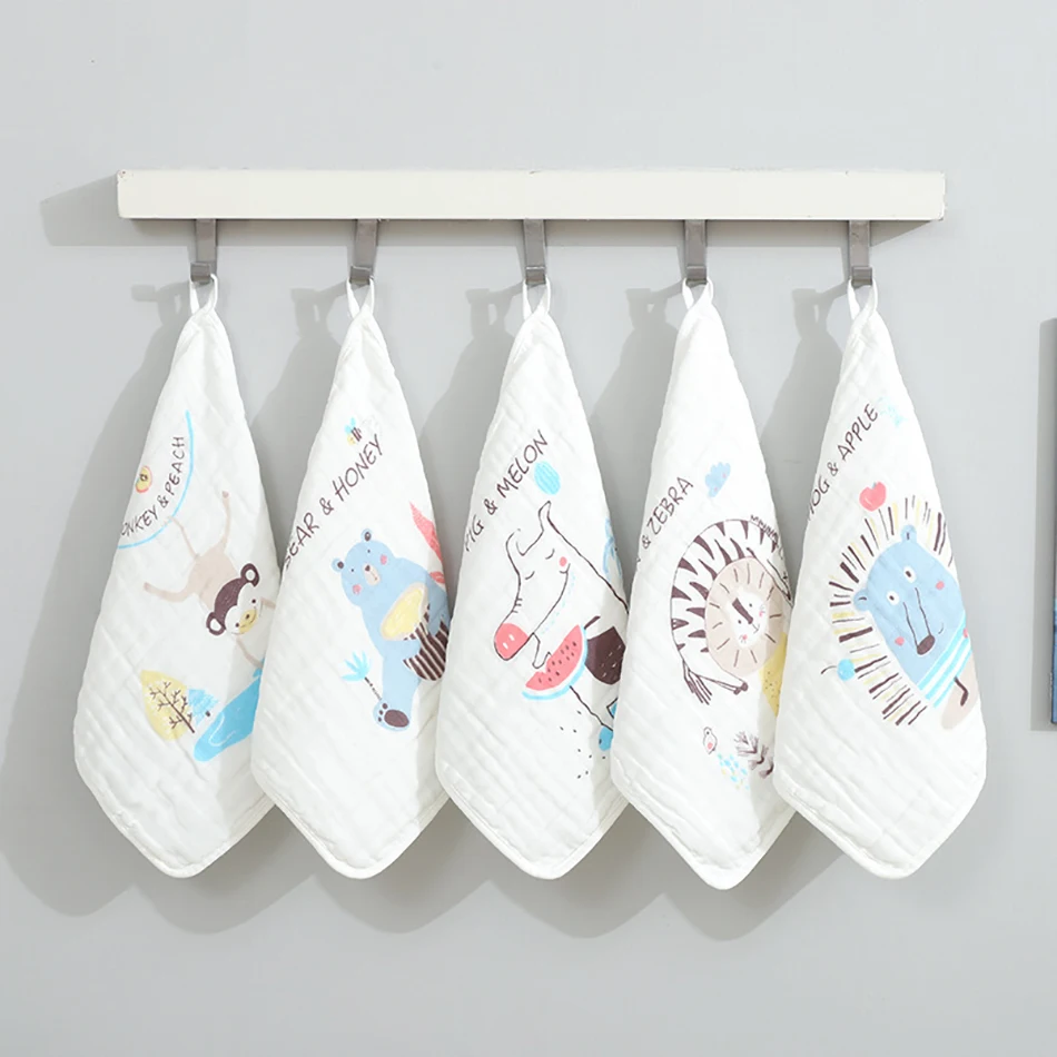 Baby Face-towel cute cartoon cotton super soft baby towel small square wipes 30*30cm 5pcs cotton towel,baby towel,square towel