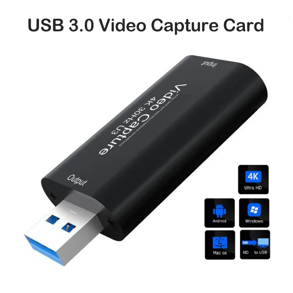 Ultra HD Video Capture Card - High-Speed USB for Game, DVD, Camcorder & Camera Recording and Live Streaming