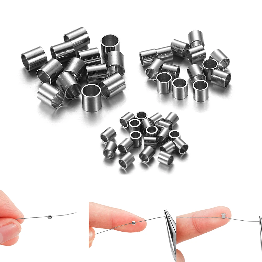120-150Pcs/lot 1,5-4,0mm Stopper Spacer Crimp Rohr Perlen Crimp Ende Perlen Anschlüsse Für DIY Schmuck Machen Zubehör Liefert