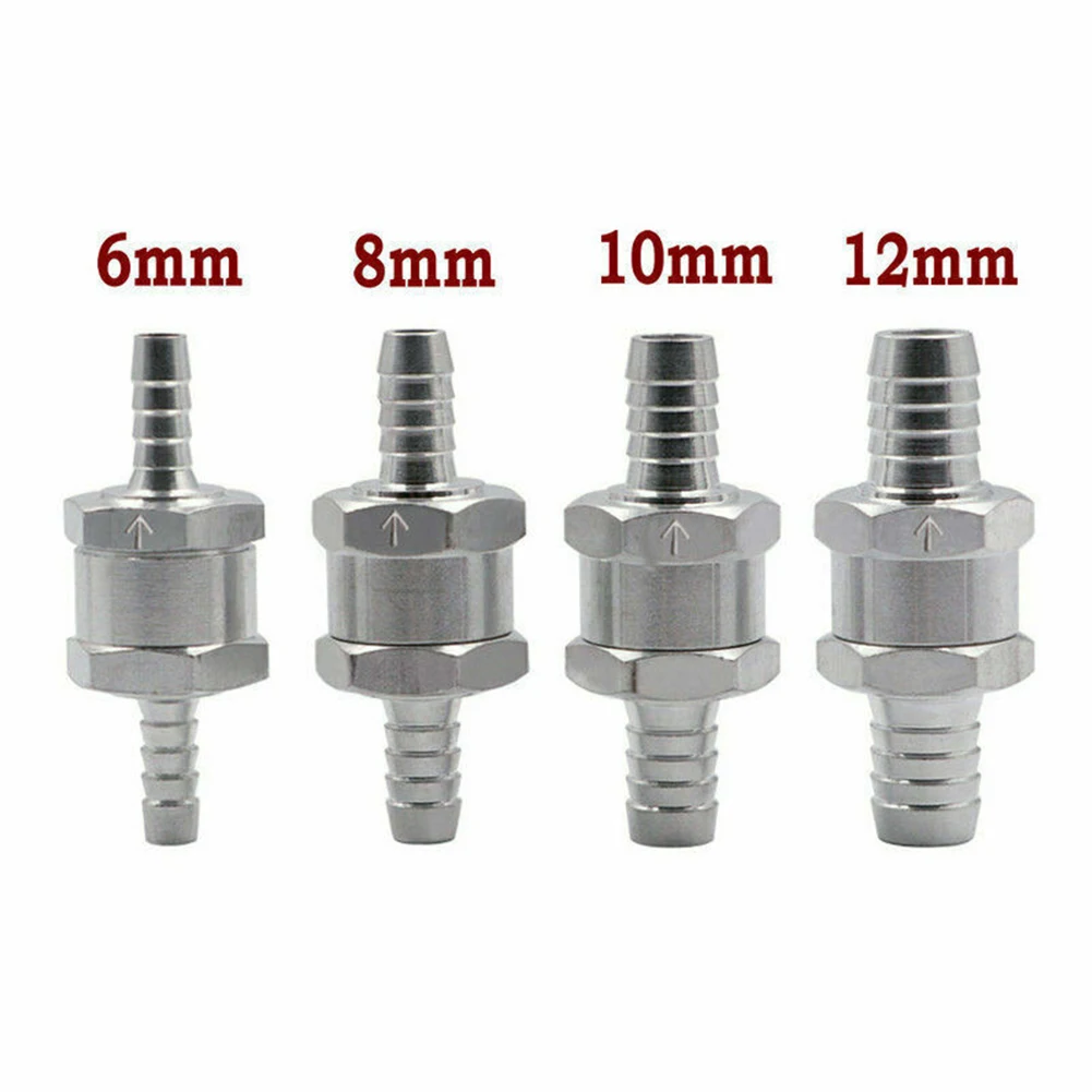 

Fuel Non Return Check Valve 6/8/10/12mm Aluminium Petrol Diesel Water Fuel Line One-Way For Gasoline, Bio/vegetable Oil